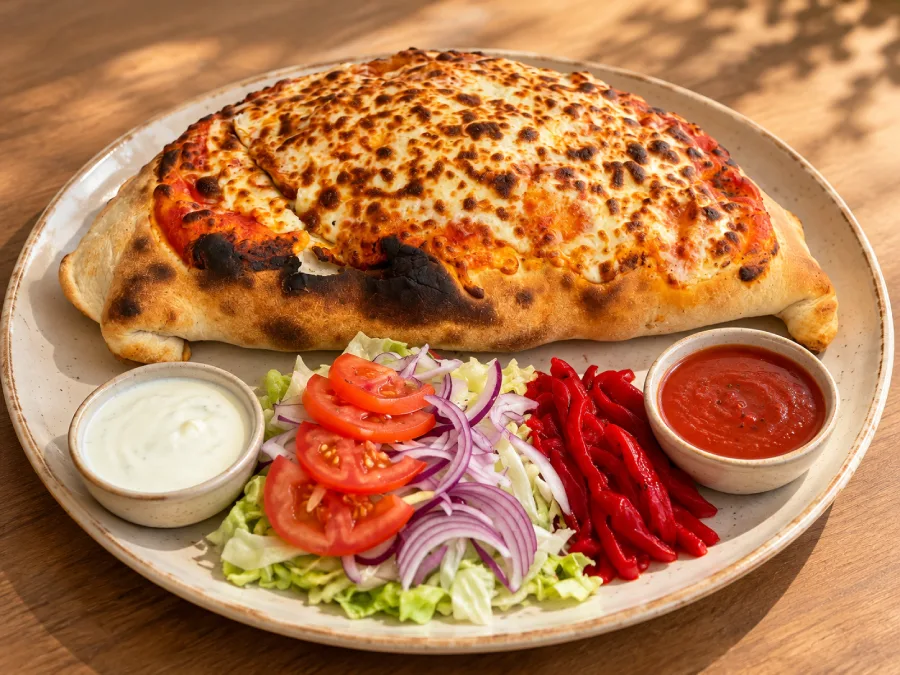 Loaded Calzones Served at Kelty Fry Takeaway