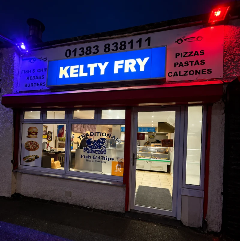 Kelty Fry fish and chips shop storefront